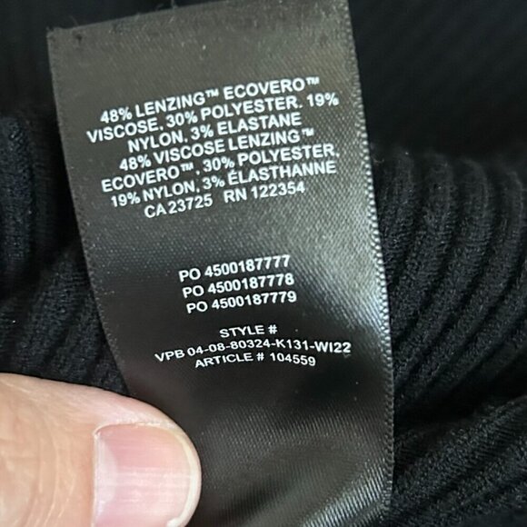 ARITZIA Wilfred Black Ribbed Cut Out Knit Dress US 2XS - Picture 5 of 7